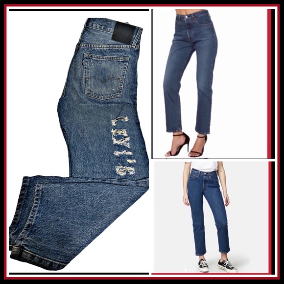 LEVI’S  Embossed High Waisted 501 Crop Jea… - Picture 13 of 13